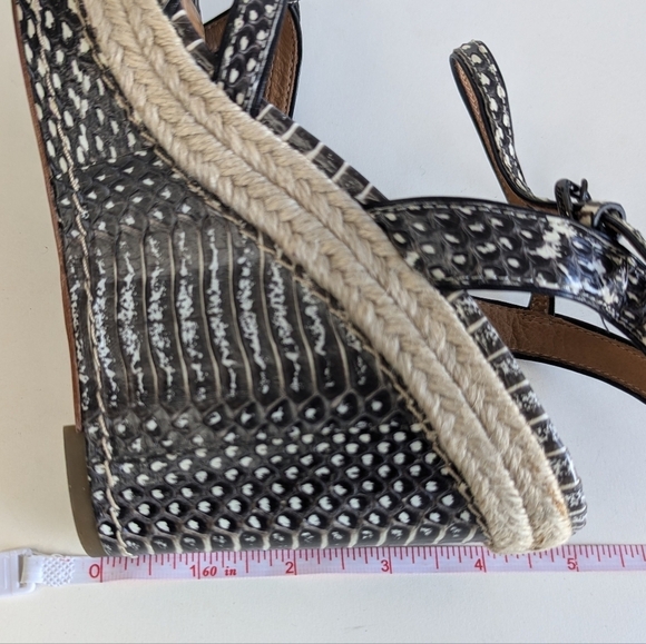 Coach Dalton Snakeskin Leather Braided Espadrille Wedge Strappy Sandal sz 7½ - Picture 12 of 12